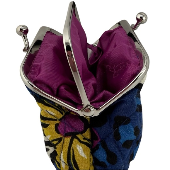 Vera Bradley Blue Floral kiss coin purse painted paisley exact - Picture 8 of 13